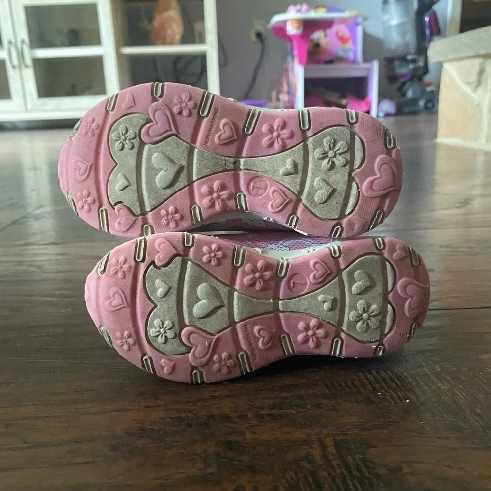 Disney Sneakers, Girls Pink and White, Size 7